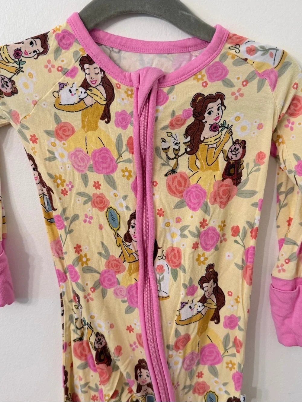 Little Sleepies Yellow & Pink Floral Character Footed One-Piece